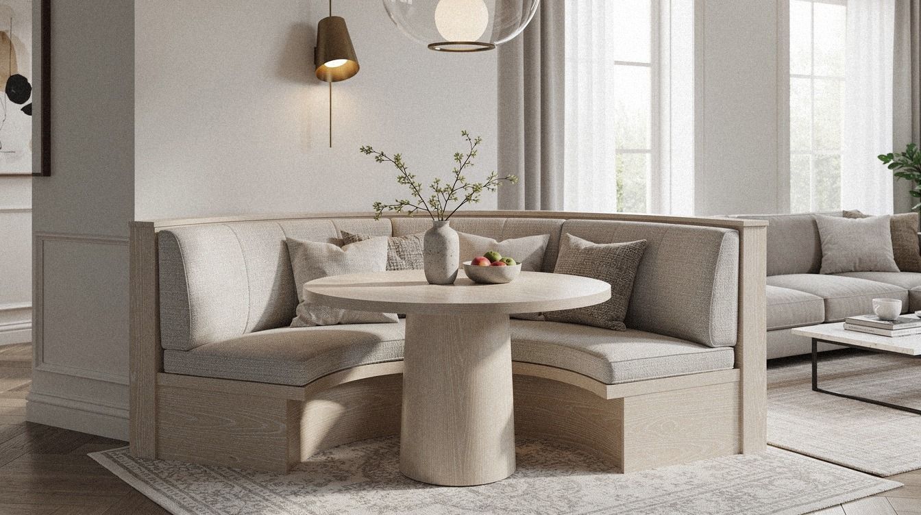 I Found Round Built-In Breakfast Nook Table Ideas, Space-Saving Paid Off