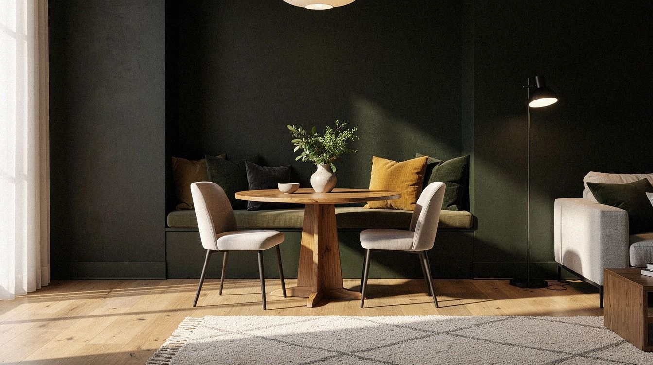 Cozy Dark and Moody Breakfast Nook Ideas for a Dramatic Corner