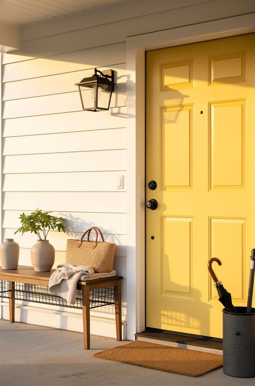 Benjamin Moore Windham Cream on cottage entries