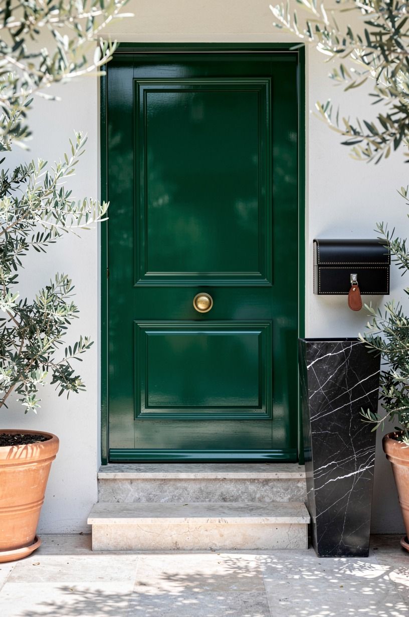 Add a high-gloss finish to hunter green