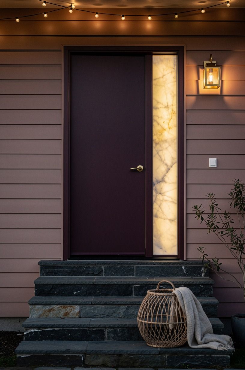 Anchor stone steps with deep aubergine