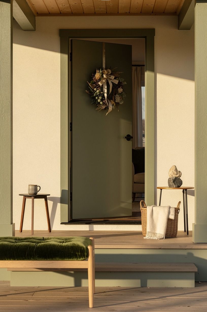 Add a seasonal wreath without changing the door