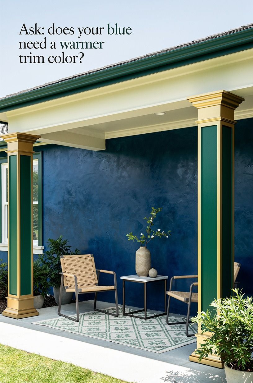 Ask: does your blue need a warmer trim color?