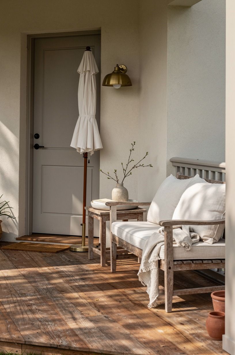Finish with an umbrella that respects the doorway