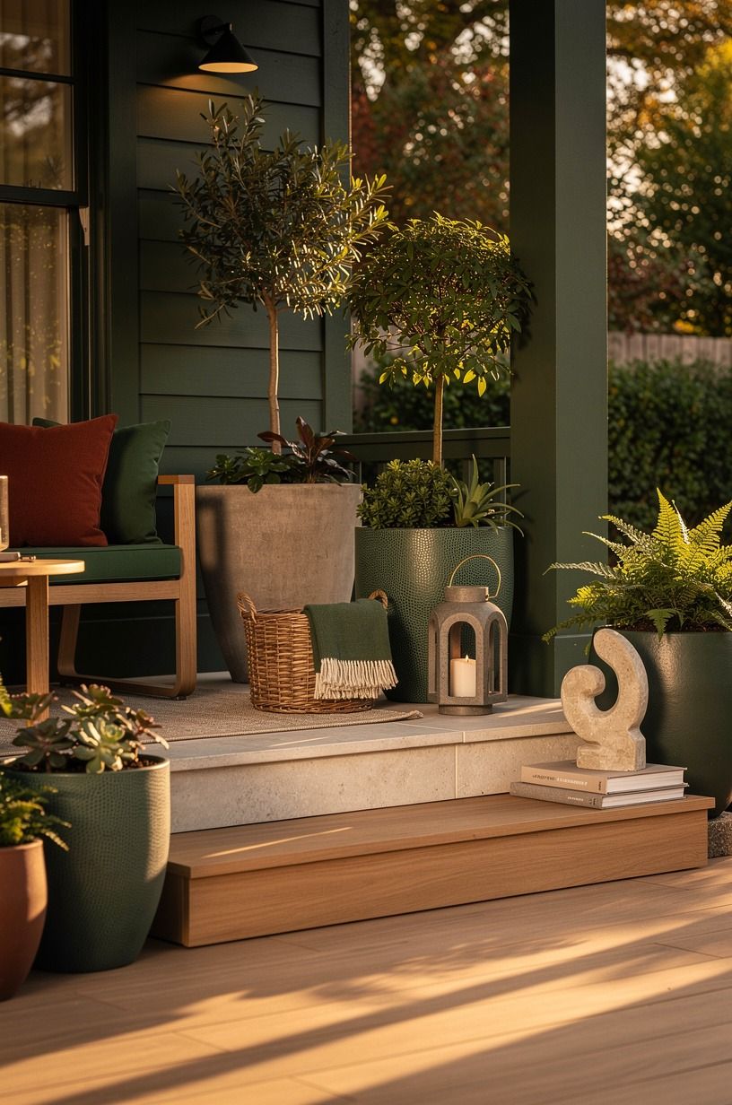 Layer oversized planters instead of tiny pots