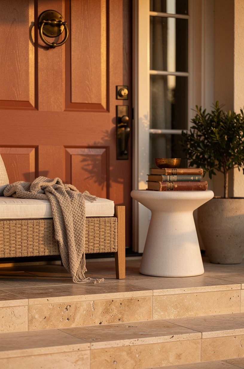 Use coloured front doors as a porch palette cue