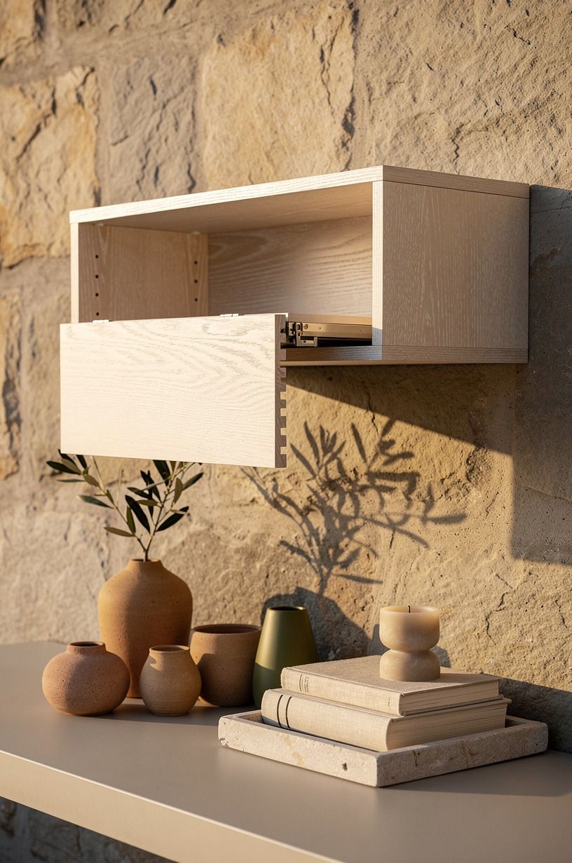 Start with a hollow floating shelf