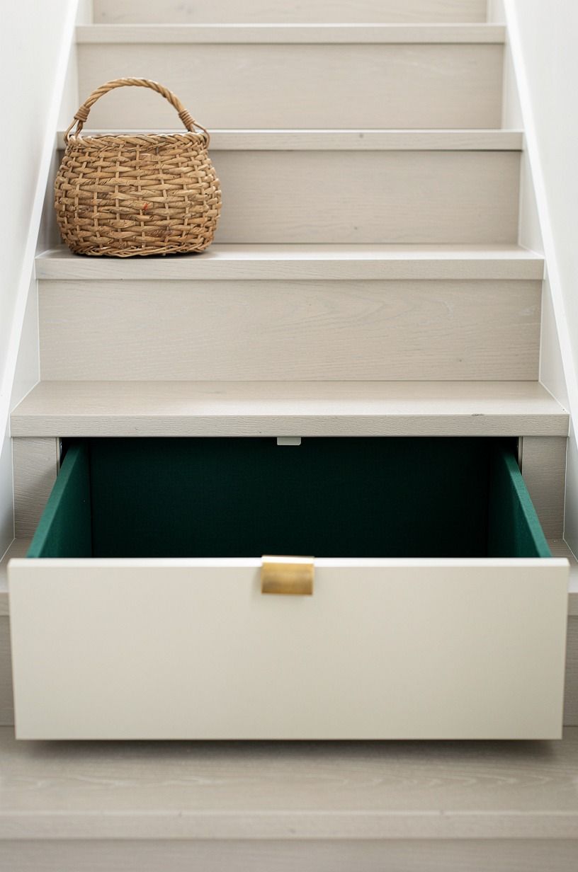 Convert a stair riser into storage