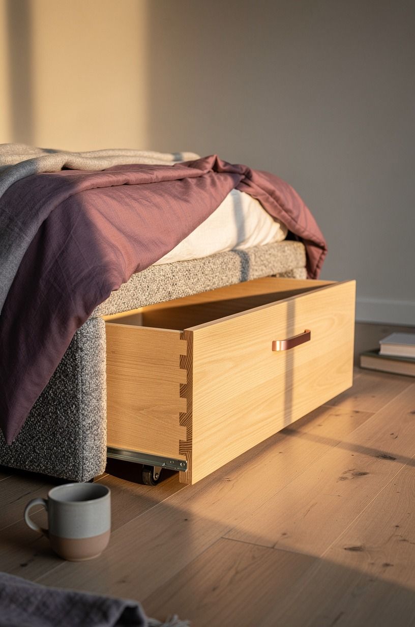 Slip a rolling bin beneath the bed