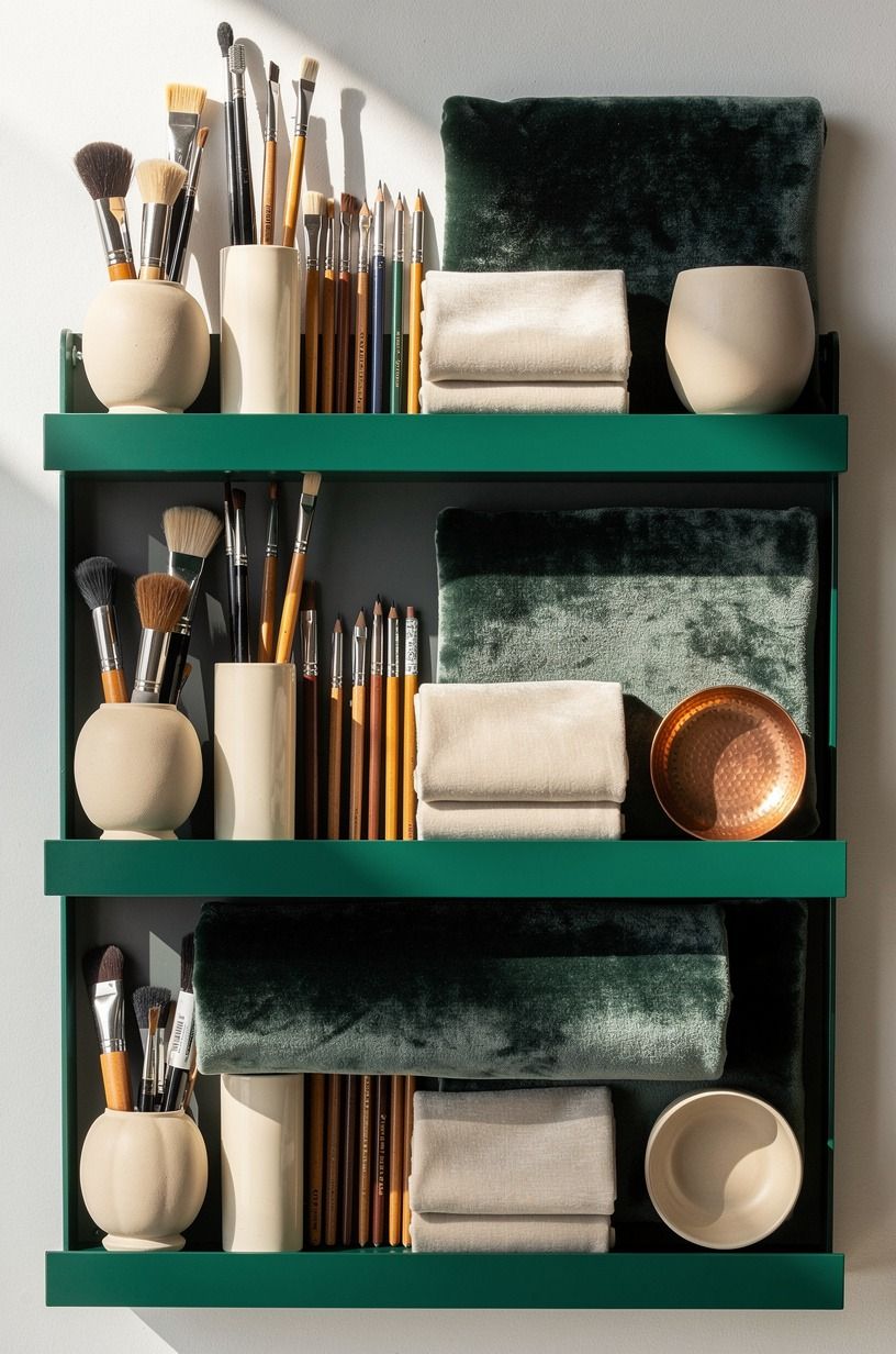 Turn a picture ledge into stash storage
