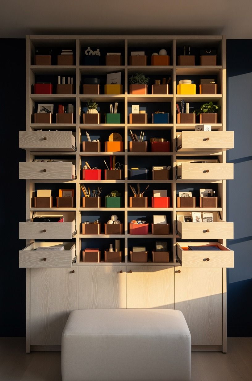 Finish with labeled zones inside each compartment