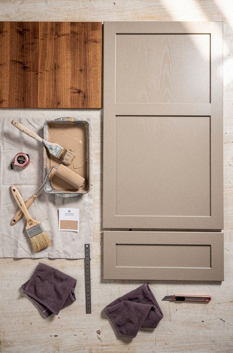 Paint lowers in a warm greige satin