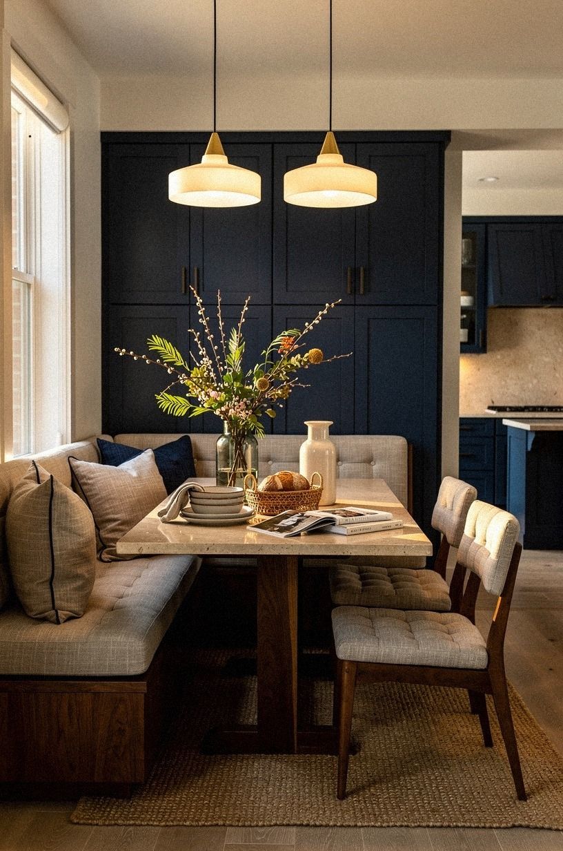 Hang twin pendants above the breakfast table
