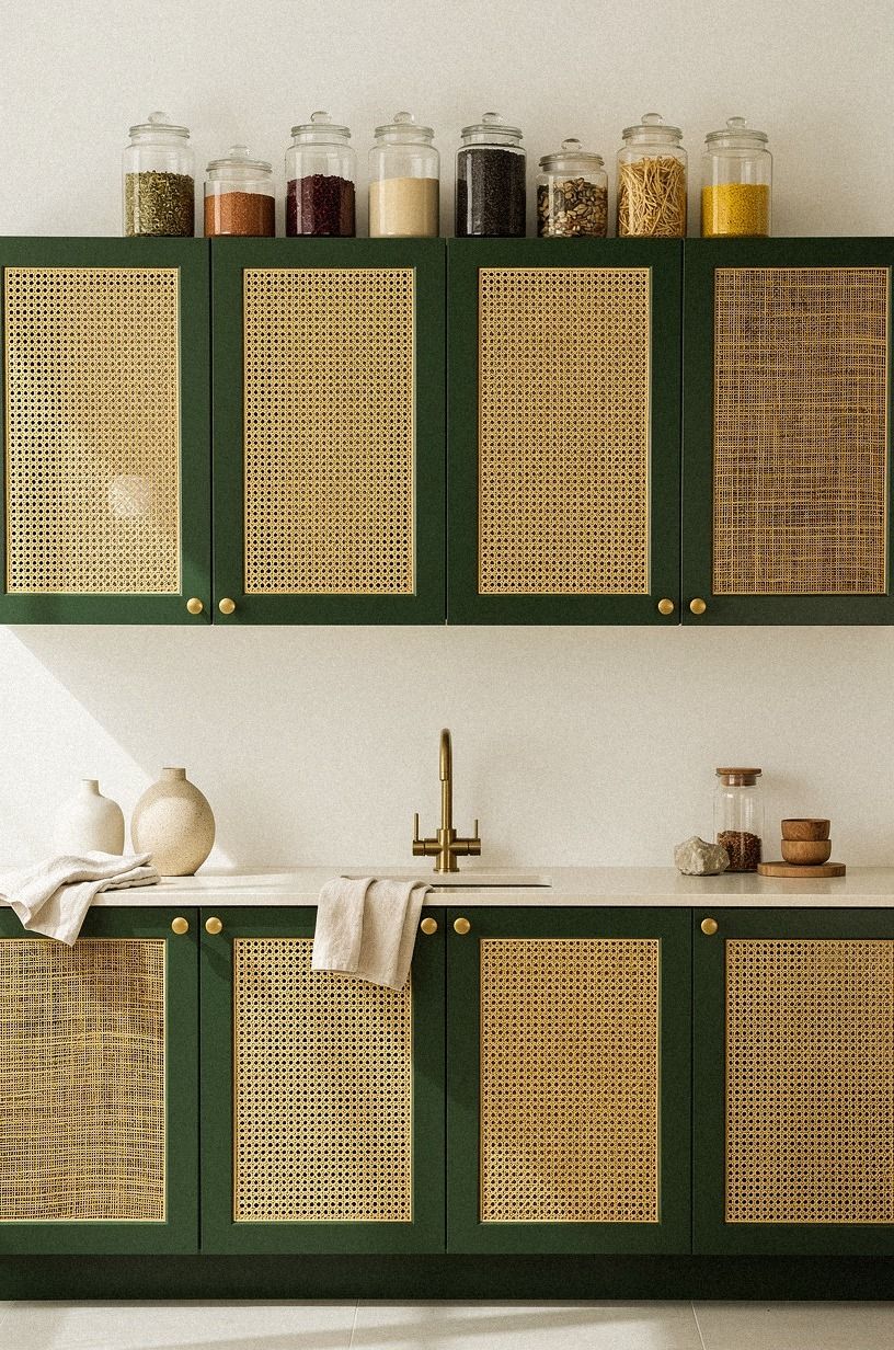 Style glass canisters with dried pantry staples
