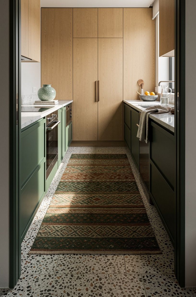 Why does a runner make the galley feel longer?
