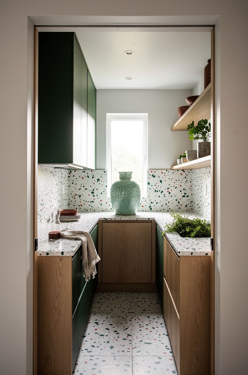 Run upper cabinets only on one wall