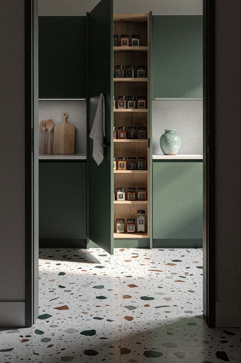 Hide spices inside a skinny cabinet door