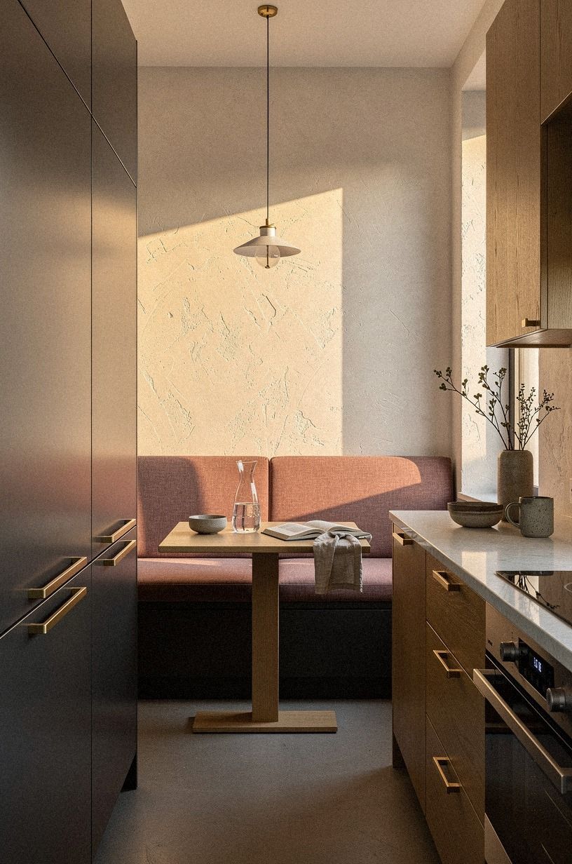 Hang a slim pendant over the nook (The Three-Height Light Stack)