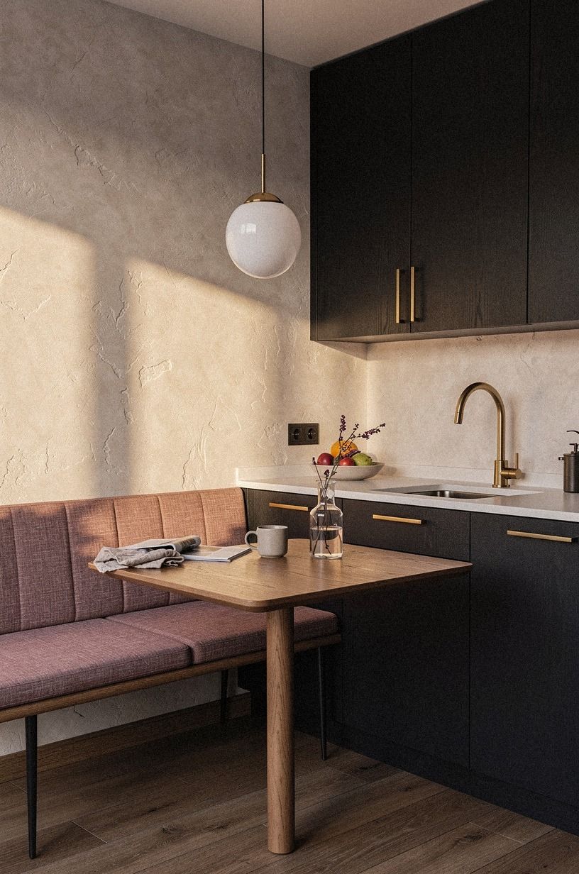 Hang a milk glass pendant above breakfast
