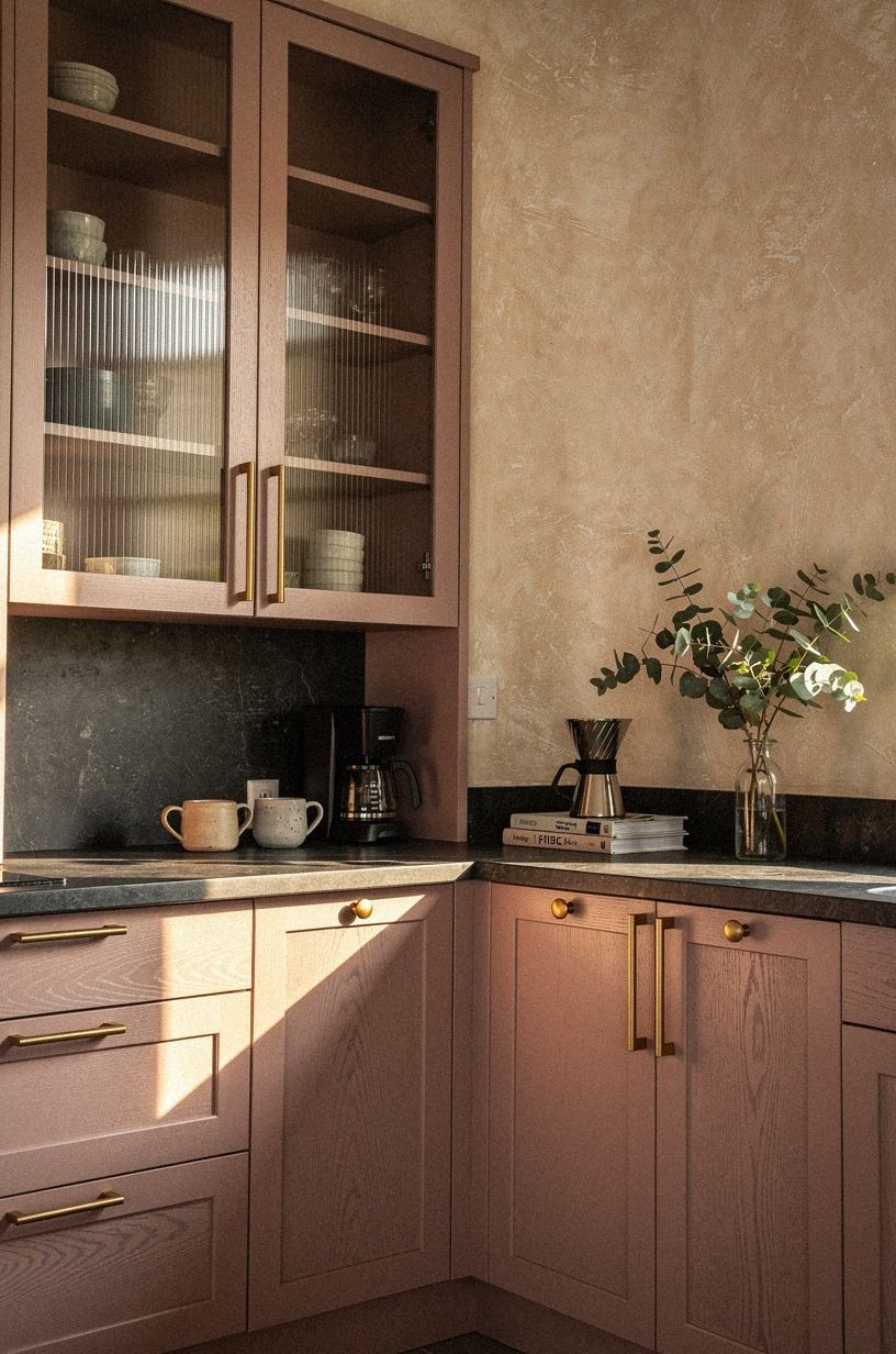 Why did I add reeded glass above the coffee cabinet