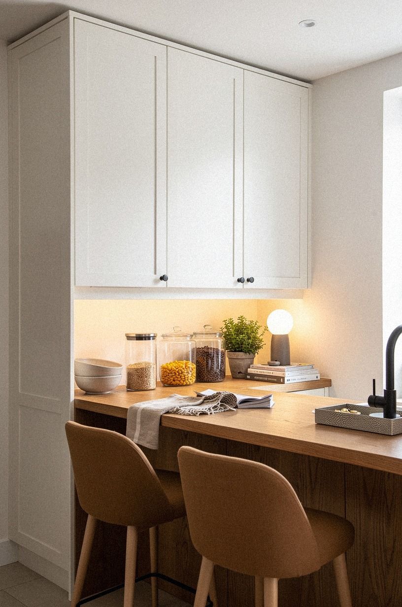 Keep tall pantry cabinets bright white
