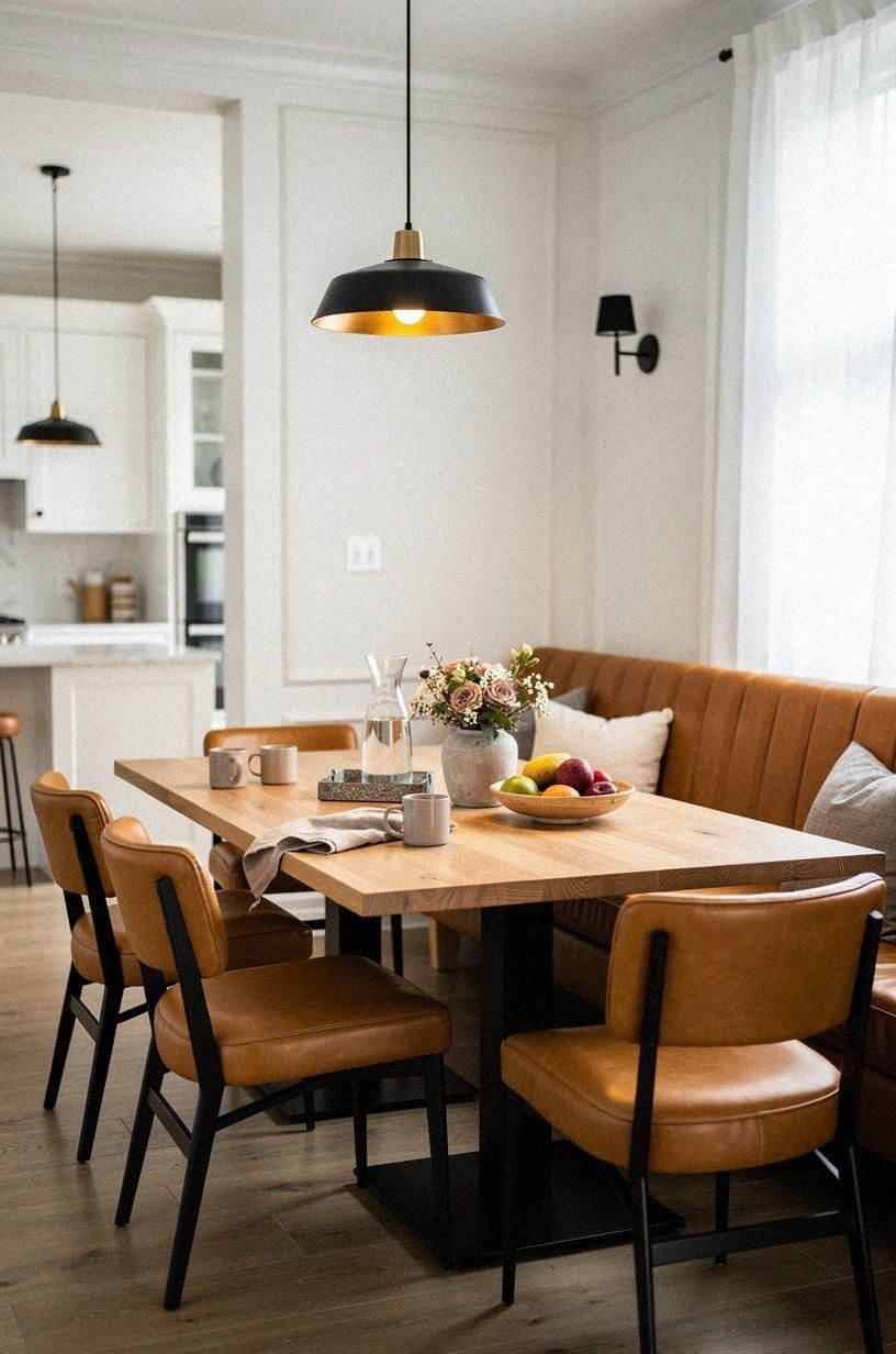 Place captain chairs at each table end