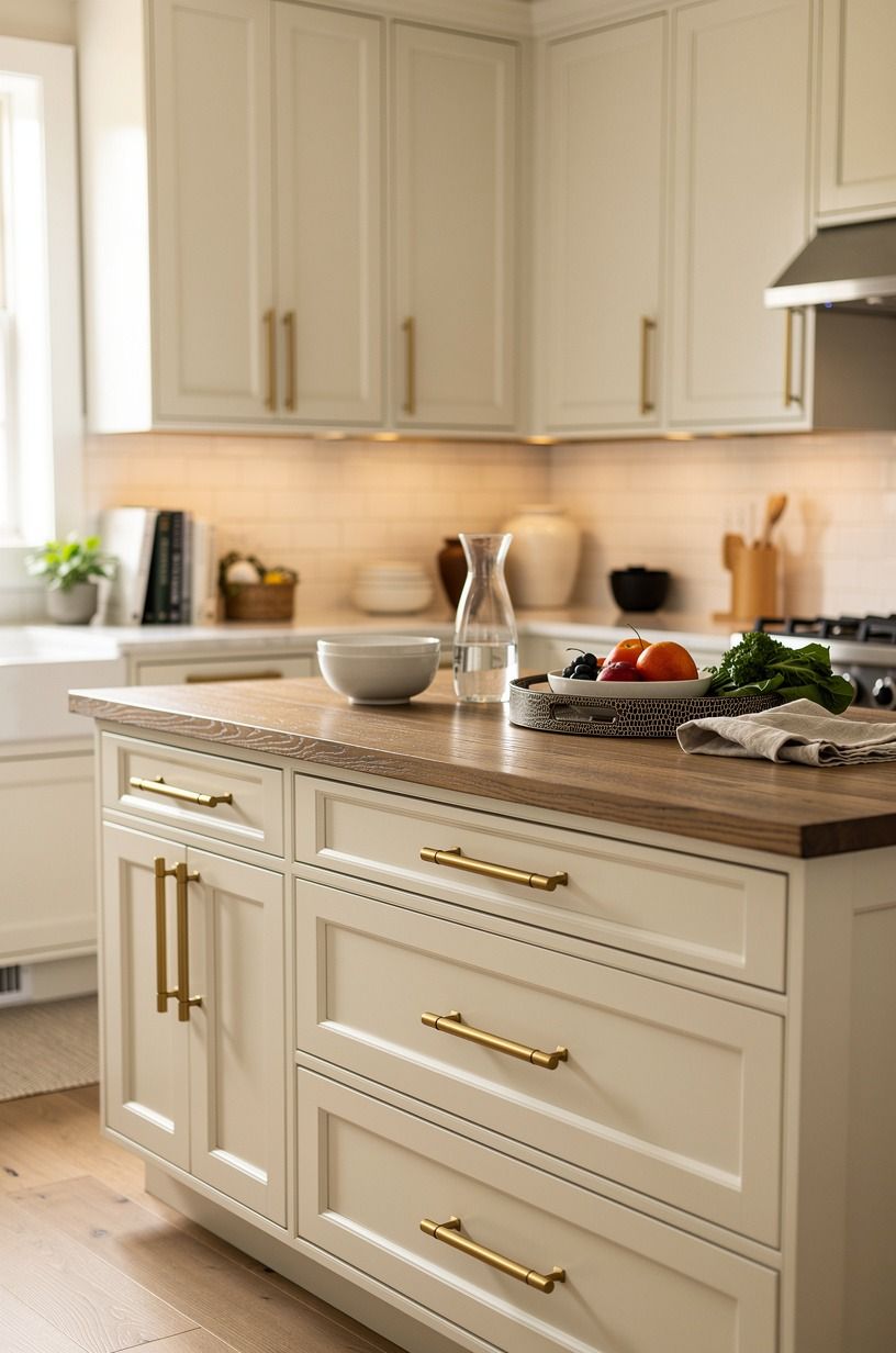 Choose unlacquered brass for warm hardware