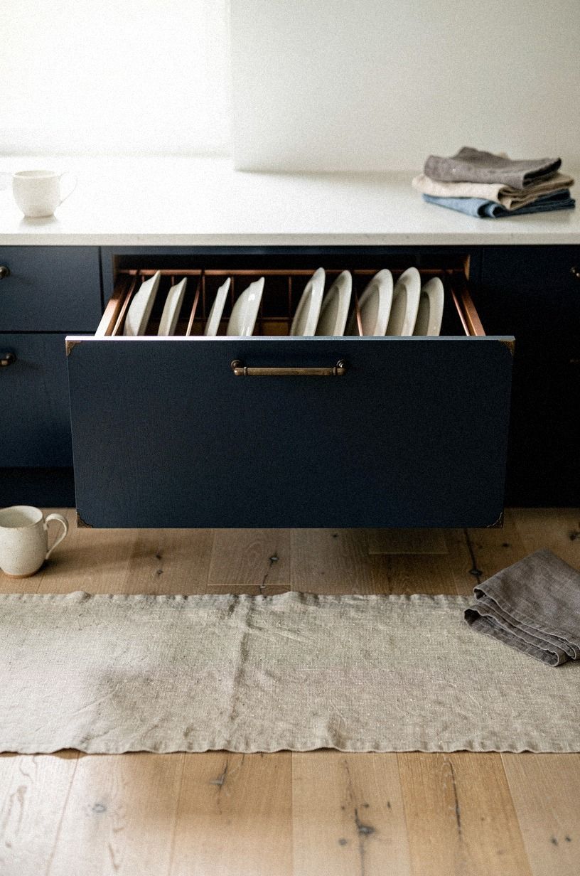 Stack plate racks in deep lower drawers