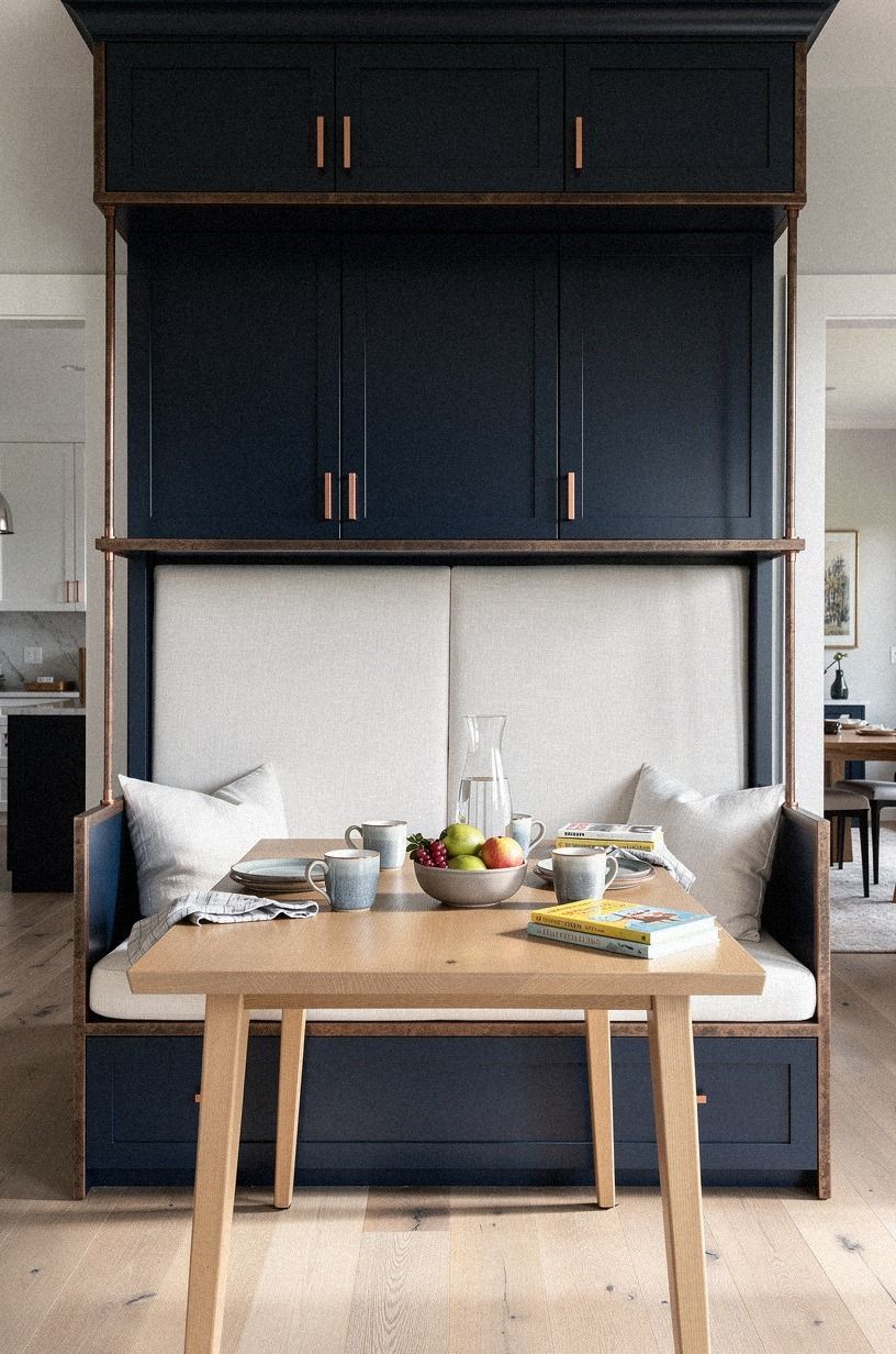 Frame the nook with ceiling height cabinetry