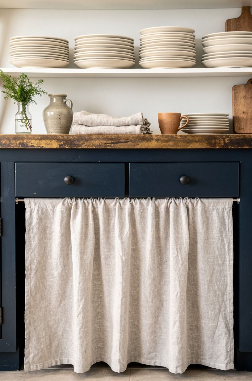 Swap upper cabinets for plate rack storage