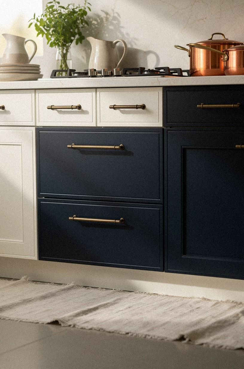Chose slab drawers below the cooktop