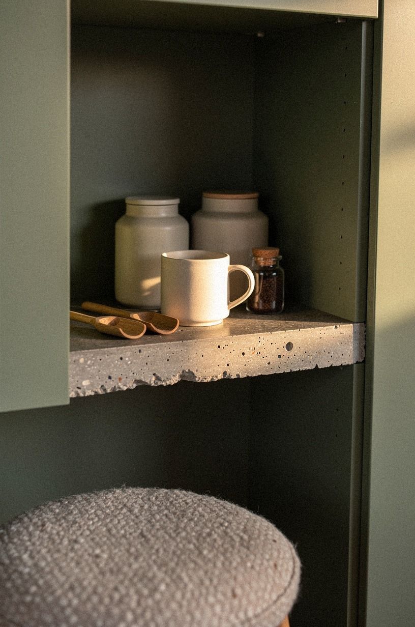 Create a coffee station behind cabinet doors