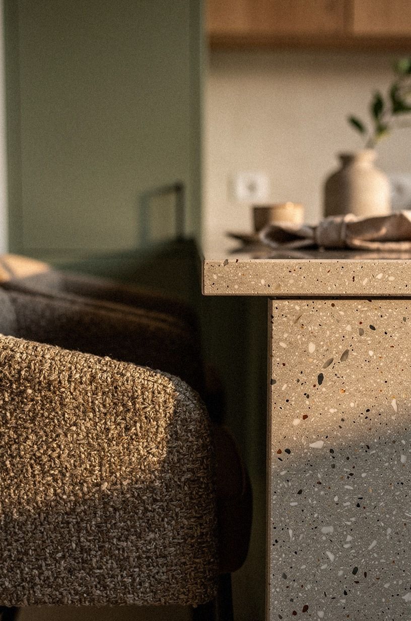 Use backless stools under a narrow counter (Slim Seats, No Snags)
