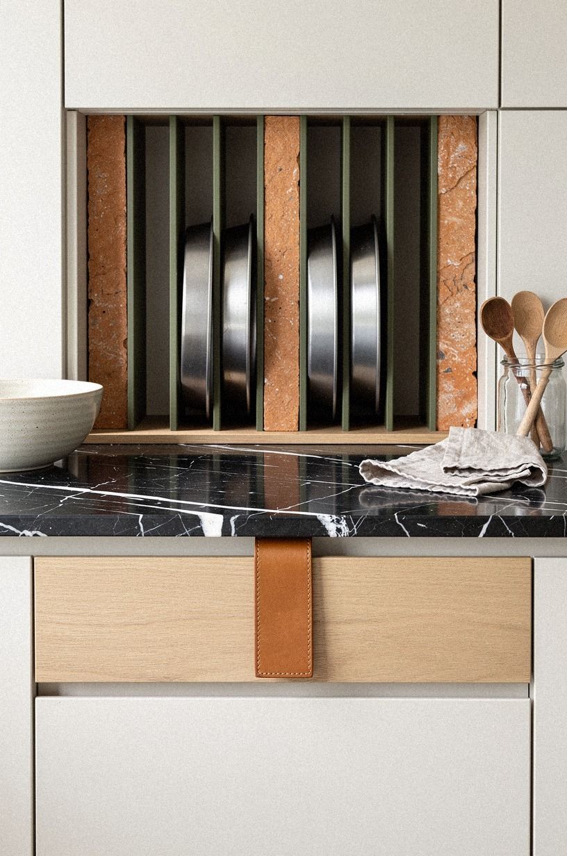 Create a baking zone with vertical tray slots
