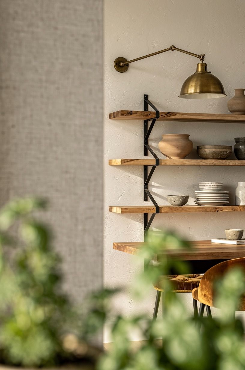 I Mixed Iron Brackets With Wood Shelves