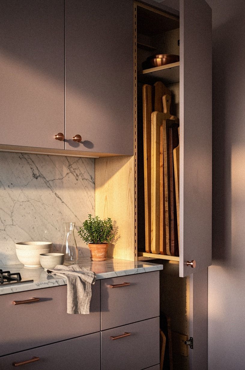 Mount slim racks for cutting boards