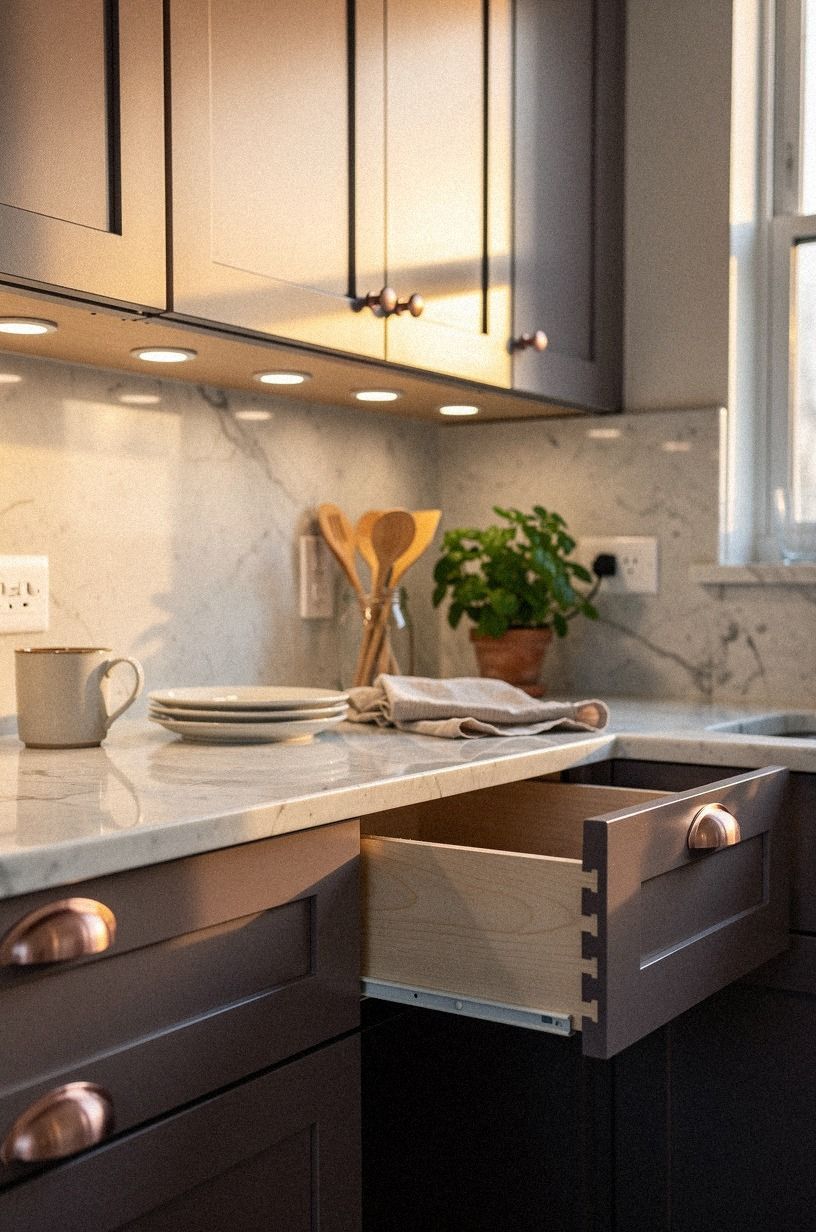 Install puck lights under every upper cabinet