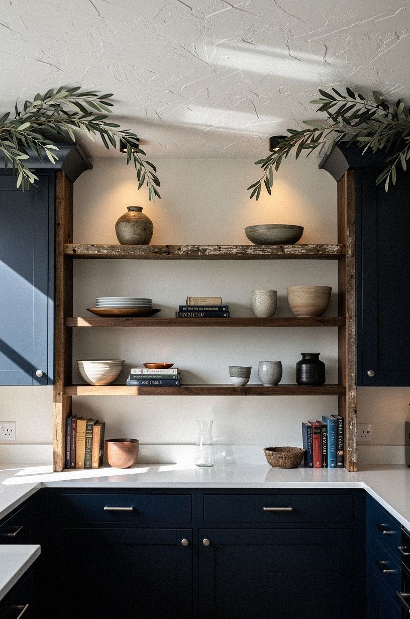 Frame the space with faux olive branches