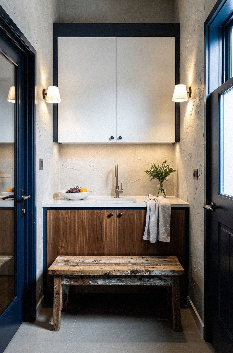 Repeat cabinet tones in nearby trim