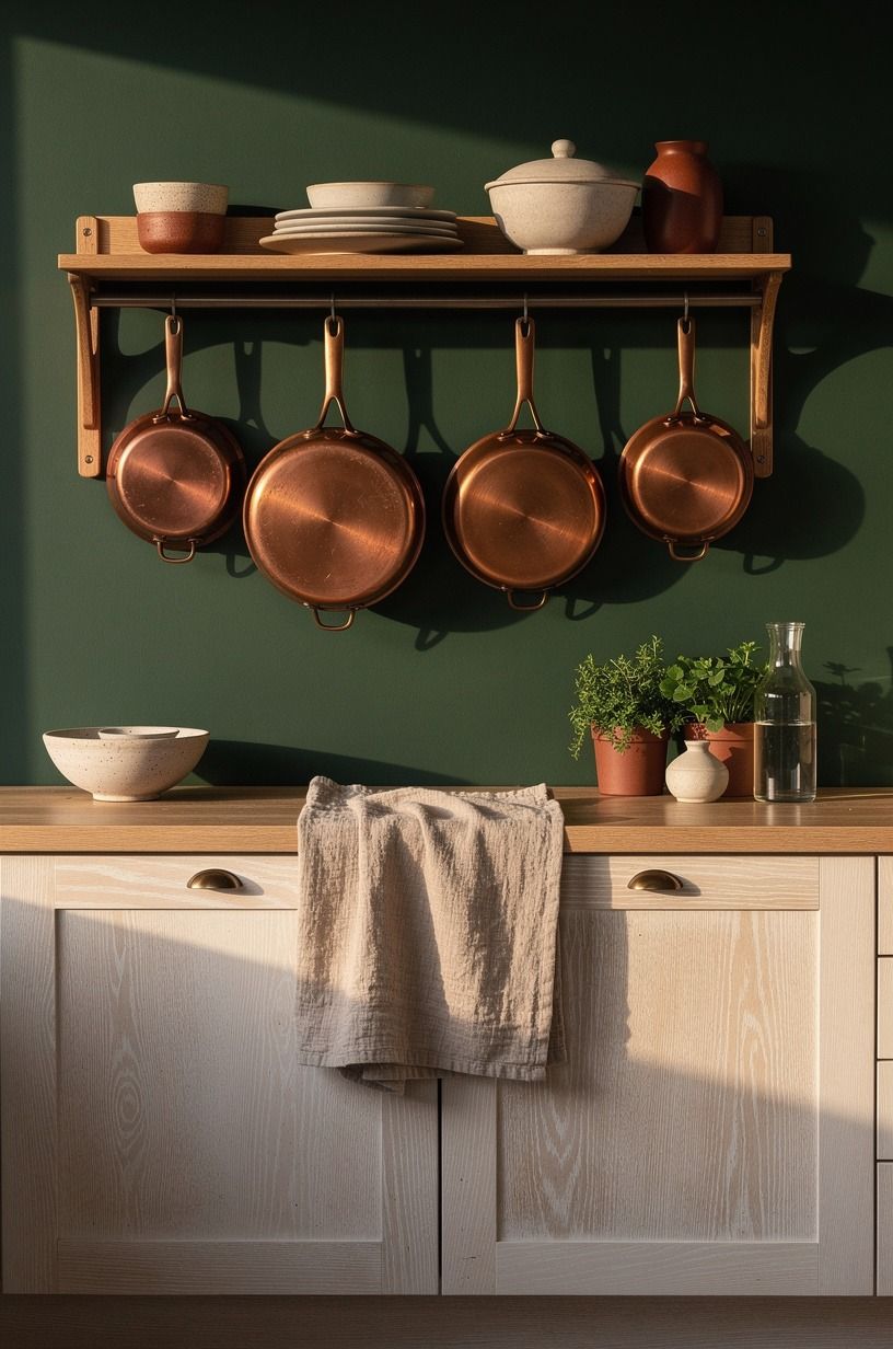 I Chose Open Rail Storage for Copper Pans