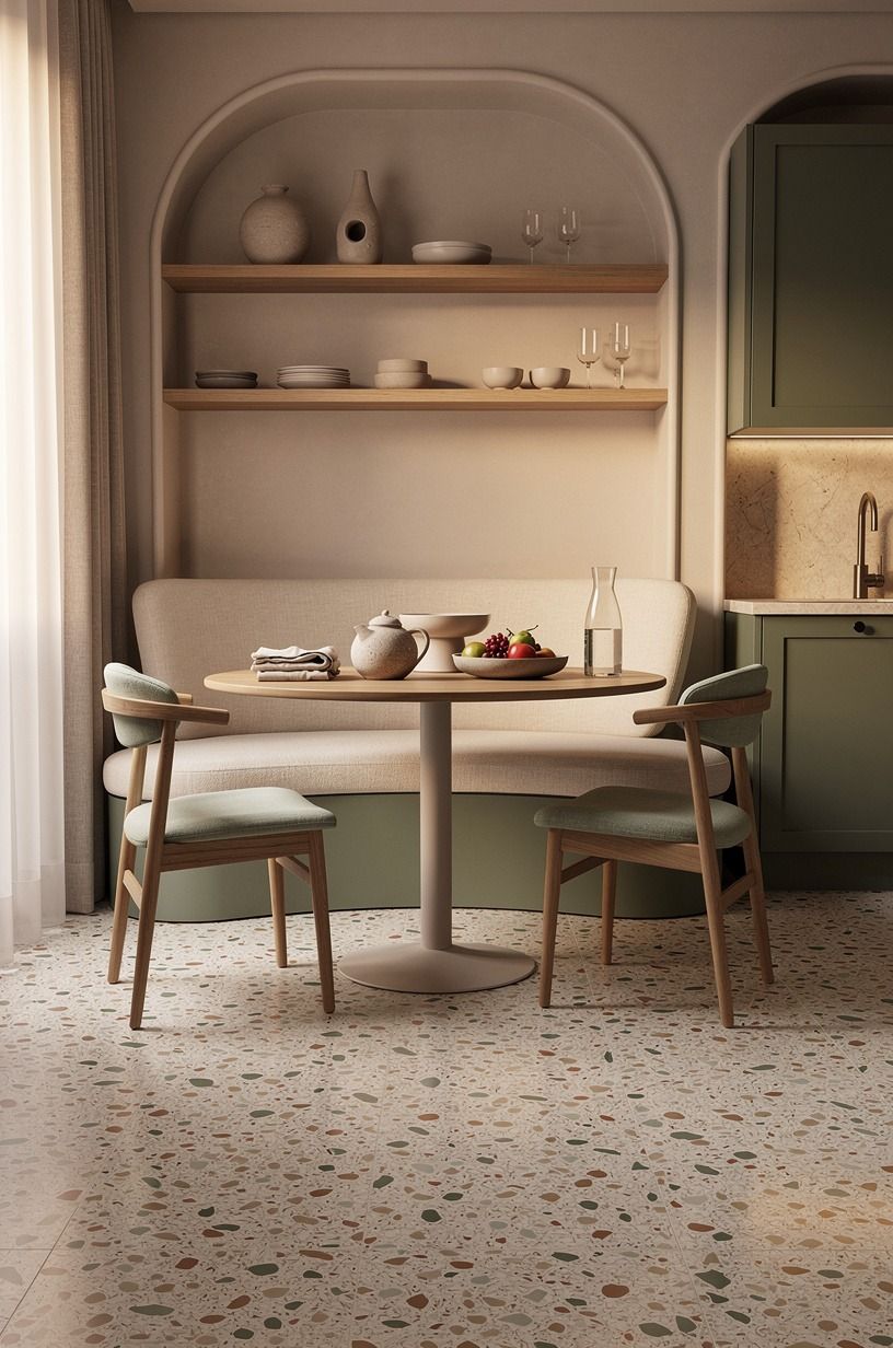 Anchor the end wall with a breakfast nook
