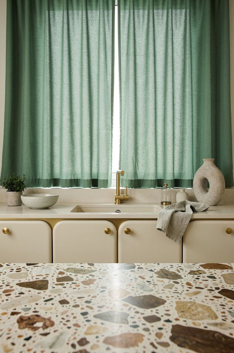 Hang a café curtain at eye level