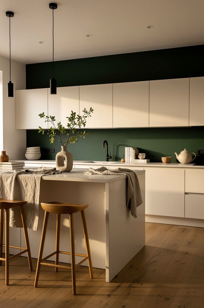 Paint the far wall in Farrow & Ball Studio Green No. 93