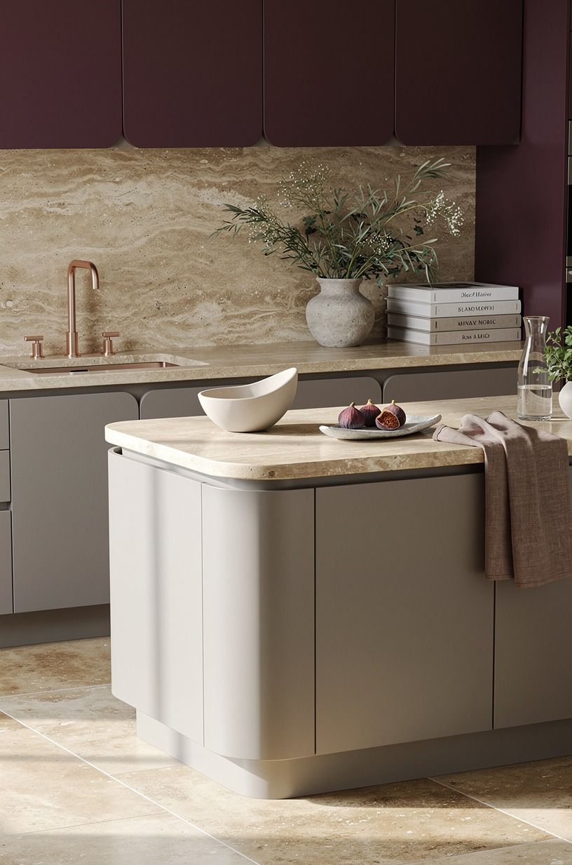 Skip open shelves and soften the lower cabinets