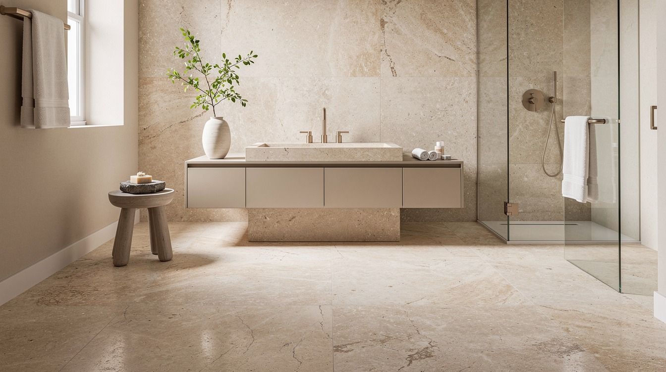 I Chose a Limestone Bathroom for Soft, Warm Natural Stone, It Finally Felt Calm
