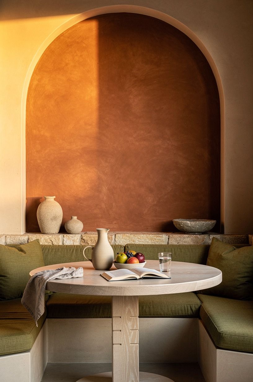 Paint a breakfast arch behind the table