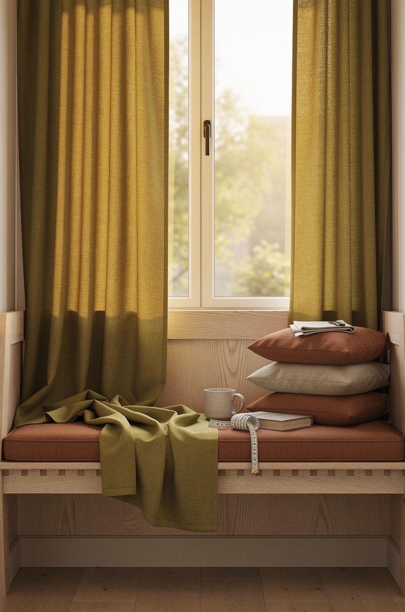 I measured the nook window before choosing fabric