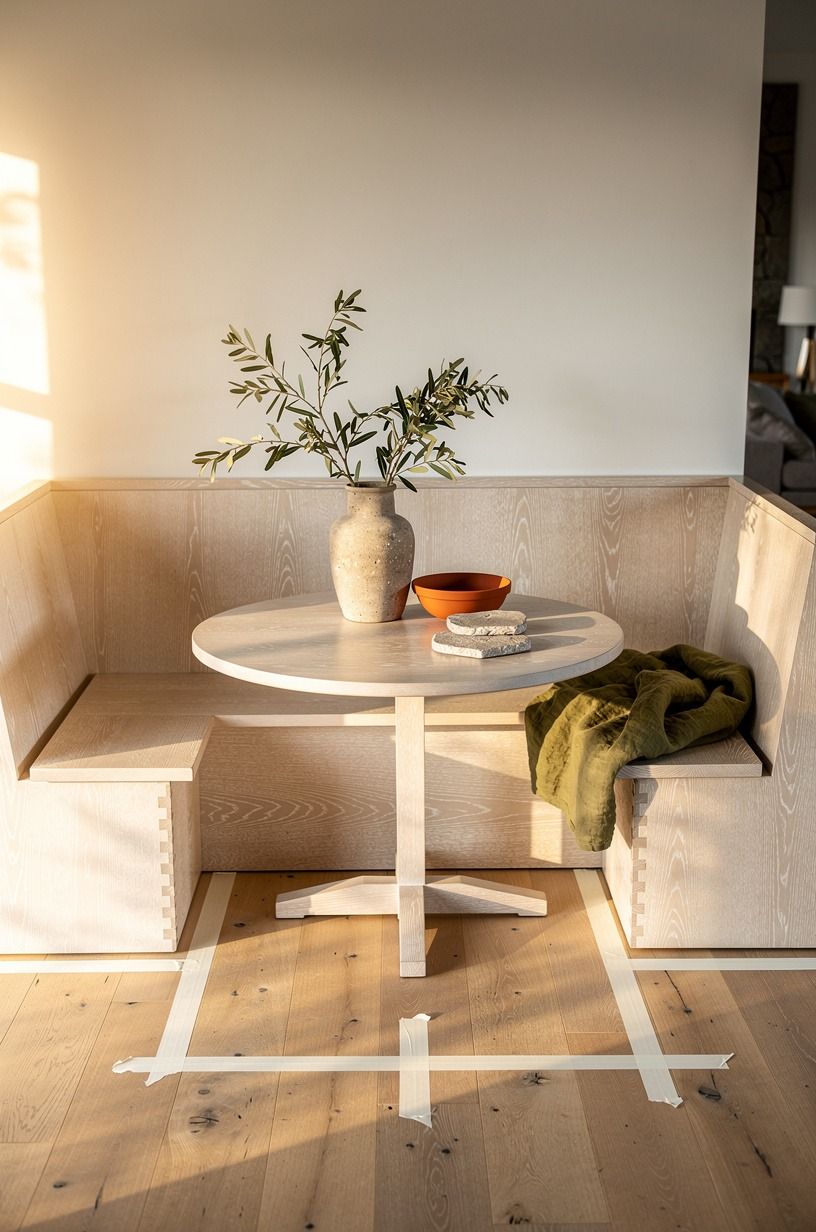 I taped the living room nook footprint