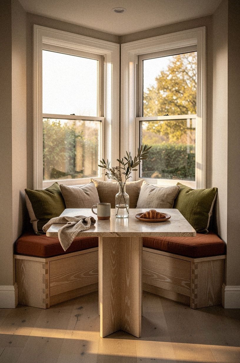 Start with the bay window’s deepest corner