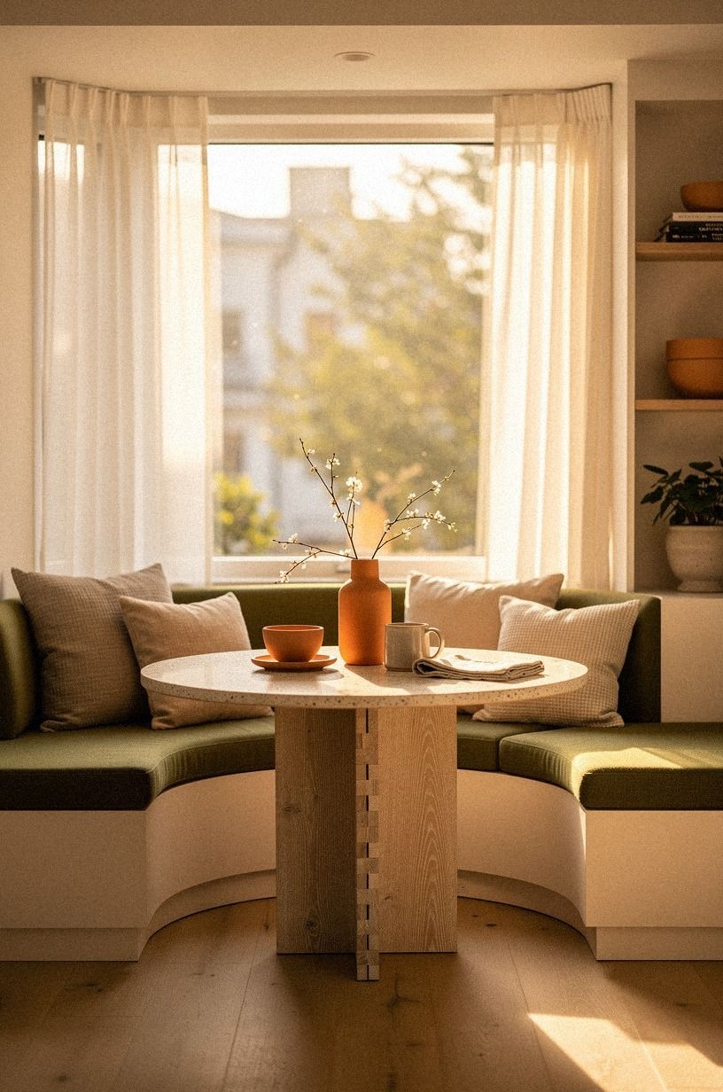 Carve a window nook with a curved banquette (The Bay-Curve Rule)